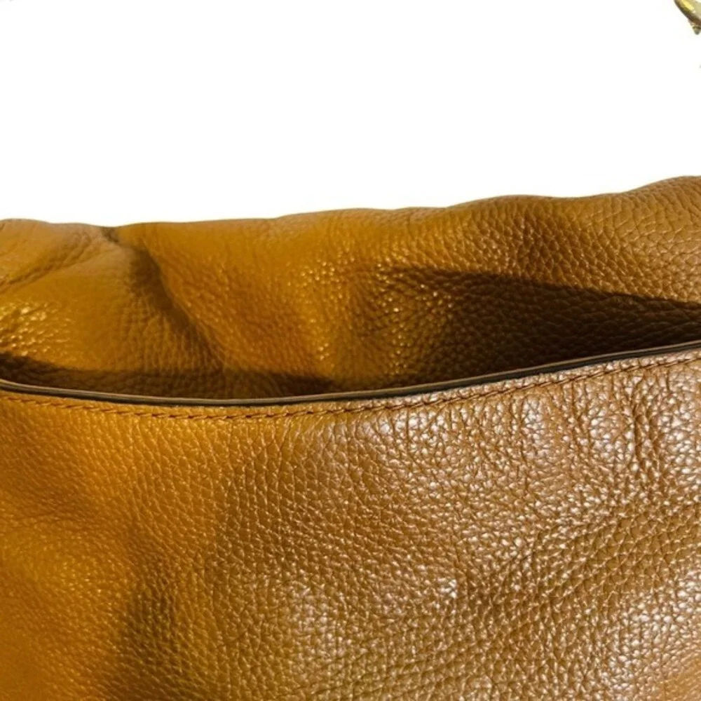 Michael Kors Bedford Flap Shoulder Crossbody Bag Purse Pebbled Leather Brown‎
